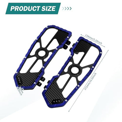 Motorcycle Front Rear Floorboard Footboard Fit For Harley Touring Road King Road Glide Street Glide Electra Glide Ultra Limited 1984-2025 (Blue Rider Footboards) - color: Blue Rider Footboards
