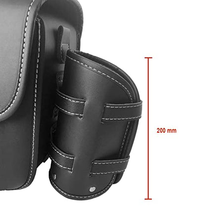 Motorcycle Saddlebags with Cup Holder and Lock Side Saddle Bags Universal for Harley Cruiser Bobber Suzuki Yamaha Kawasaki