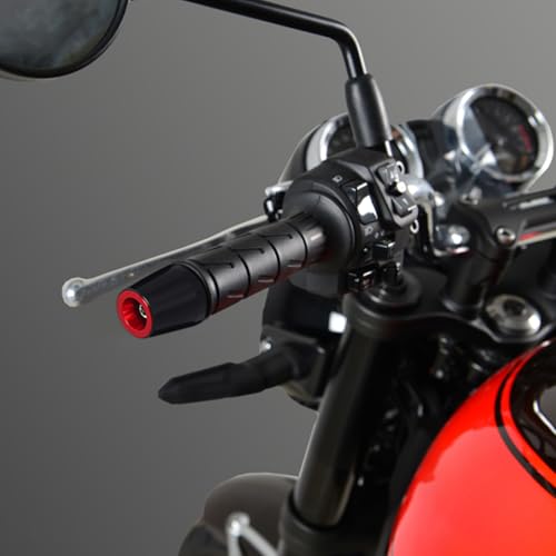 Motorcycle Bar Ends Plug, 7/8" 22mm CNC Aluminum Alloy Universal Moto Handlebar Plugs Compatible With Honda Kawasaki Suzuki Yamaha And Almost Motorcycle Model (Red) - color: Red