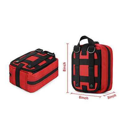 Gonex MOLLE Medical Pouch EMT First Aid Pouch Rip-Away IFAK Tactical Utility Pouch for Outdoor Activities Medical Supplies (Bag Only) - color: Red