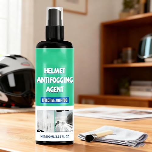 Anti Fog Spray for Helmet, Removal Formula, 100ml, Lens Cleaner Streak-Free Coating, Portable Helmet Cleaner, Outdoor Safety, for Goggles Football Sports