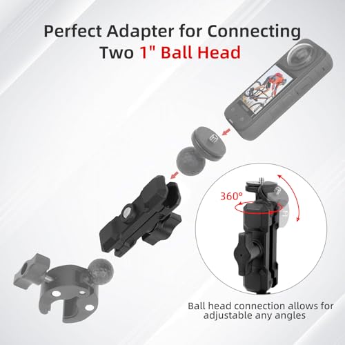 Double Socket Arm,Extension Arm Compatible with Mounts Any B Size 1" Ball Head Components & Bike Motorcycle Car Phone Mount Holder with 1'' Ball Adapter, Aluminum Alloy & Medium 3.54", 75002 - size: Medium socket arm