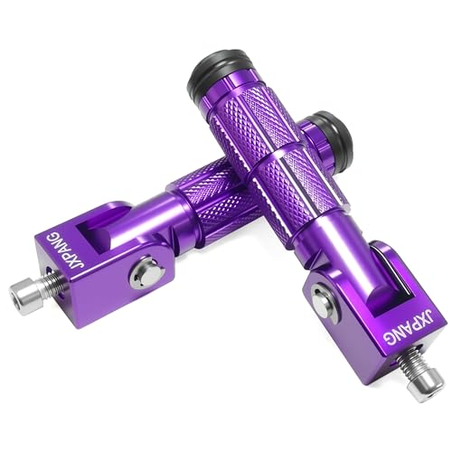 Universal Motorcycle Bicycle Folding Passenger Foot Pegs M8 Rearsets Rear Set Footrests Footpeg Foot Rest Peg Pedals For Bike Install Hole 8mm (A-ZDJT-012-Purple) - color: A-ZDJT-012-Purple