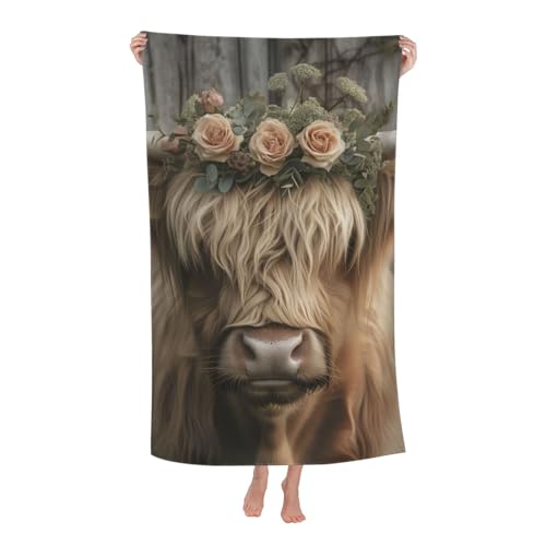 Highland Cow Beach Towel Farmhouse Sand-Free Microfiber Bath Towel Ultra Soft Quick Dry Pool Towel Absorbent Towel Lightweight Towel Gifts for Outdoor Bathroom Swimming Decor 31inx51in - color: Color 11