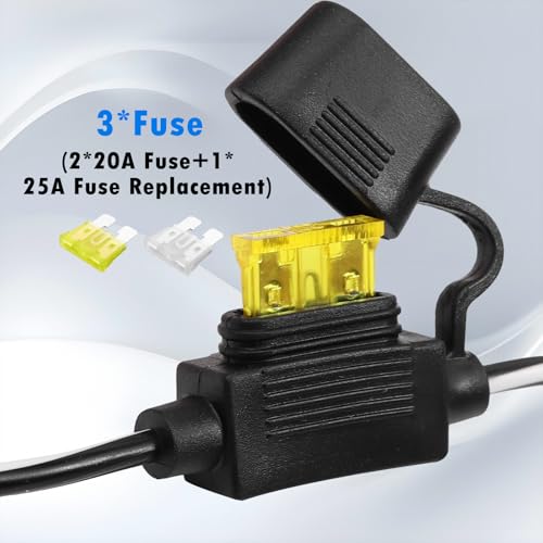 3FT 14AWG Ring Terminal to SAE Harness Quick Connect/Disconnect Assembly, 20A Fuse