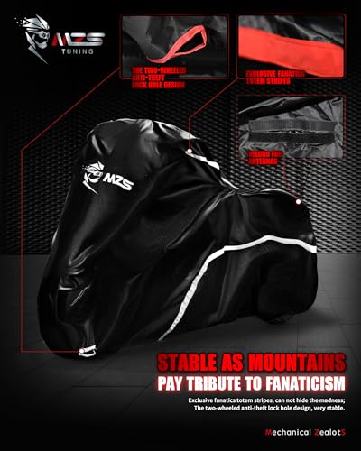 MZS Motorcycle Cover Waterproof Outdoor Storage, 420D All Season Weather Touring Protection Side & Top Box Cover fit up to 110" Compatible With Road Glide Ultra CVO Pursuit Limited Wing Voyager - size: 110" Touring Side & Top Box