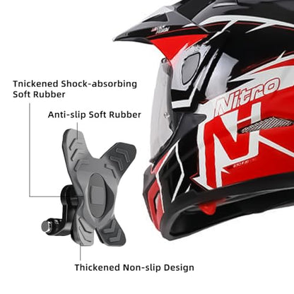 DJI Action 6 Helmet Chin Mount, Motorcycle Chin Strap Attachment with Extension Arm Dirt Bike Holder Compatible with GoPro Hero 13/12/11/10,DJI Osmo Action 6 2 3 4 5 pro - color: X-shaped Chin Mount