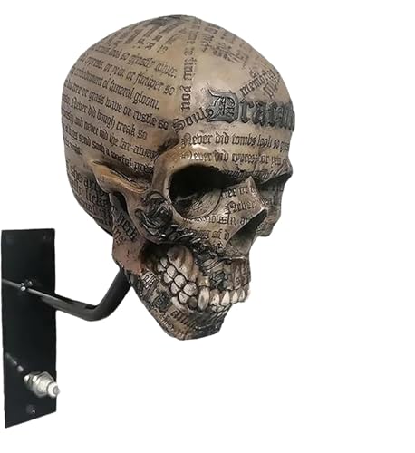 Motorcycle Helmet Skull Holder, Wall Mount Helmet Rack, Resin Crafts,Skull Helmets Holder Suitable for Motorcycle Cap, Baseball Cap, Bicycle Cap, Hat Storage Rack,Sports Gear (Type-A) - style: Type-A