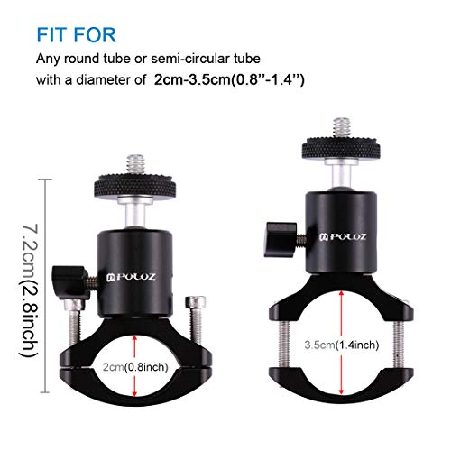 PULUZ Camera Handlebar Mount for Gopro Bike Motorcycle Mount, Aluminum Bicycle Camera Adapter Mount Holder for GoPro Hero 12/11/10/9/8/7 All Model/DJI OSMO Action Camera Accessories