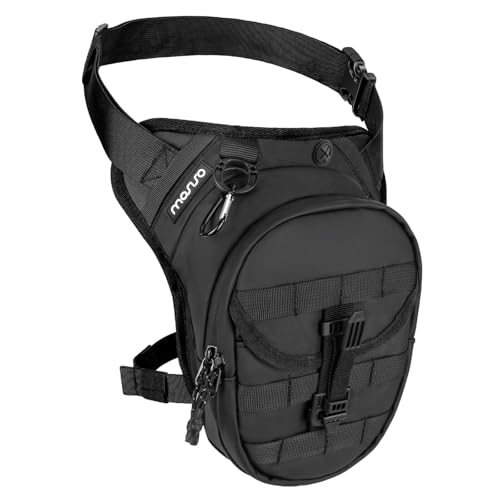 MOSISO Thigh Bag, Motorcycle Leg Bag for Men Women, Universal Expandable Multifunctional Storage Pouch Tactical Water Resistant Drop Leg Bag for Outdoor Sports Cycling Hiking Fishing Climbing, Black