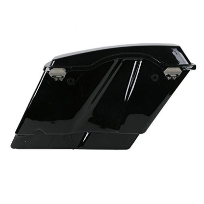 XMT-MOTO 5" Vivid Black Stretched Extended Hard Saddlebags Fit for Harley Davidson Touring FLT FLHT FLHTCU FLHRC Road King Road Glide Street Glide Electra Glide Ultra-Classic 1993-2013 - color: Vivid Black/black Latches, size: Stretched