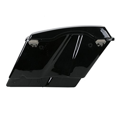 XMT-MOTO 5" Vivid Black Stretched Extended Hard Saddlebags Fit for Harley Davidson Touring FLT FLHT FLHTCU FLHRC Road King Road Glide Street Glide Electra Glide Ultra-Classic 1993-2013 - color: Vivid Black/black Latches, size: Stretched