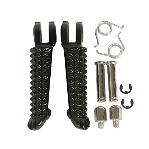 TCMT Black Front Footrest Foot Pegs Fit for Yamaha YZF R1 1998-2023 R1S R1M 2015-2023 YZF R6 1999-2020 YZF R6S 2003-2009 - color: Black