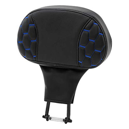 C.C. RIDER Motorcycle Backrest Plug-in Driver Rider Backrest Sissy Bar for Harley Davidson Touring CVO Street Glide Road Glide Electra Glide Road King 2009-2023 - color: Rider Backrest-Blue Stitching