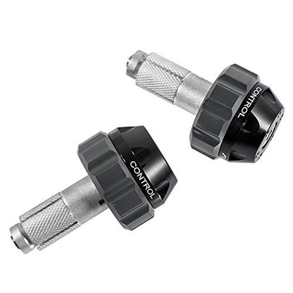 Throttle Lock Cruise Control Grip Ends Handlebar Plugs Sliders for 22mm Motorcycle Handlebar with 14mm/18mm Inner Diameter or with M6 Screw Holes (Titanium) - color: Titanium