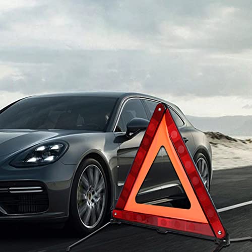 PartyKindom 2pcs Emergency Roadside Kit Warning Triangle Signs Car Emergency Road Safety Kit Quick Setup and Weighted Base
