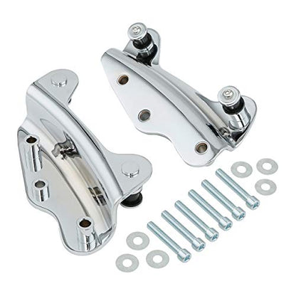 XFMT 5.5" Matte Black Razor Trunk W/Backrest Pad + Chrome Mount Bracket + Docking Kit For Harley Touring Road King Street Glide Road Glide Electra Glide Ultra Classic 2014-Later - color: Matte Black Set 9