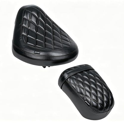 Motorcycle Rider & Passenger Comfort Seat Fit for Rebel 1100 CMX1100 2021 2022 2023 2024 2025 2026, Front Rear Solo Saddle Back Cushion Pillion Pad, Black Stitching - color: Front & Rear - Black-A