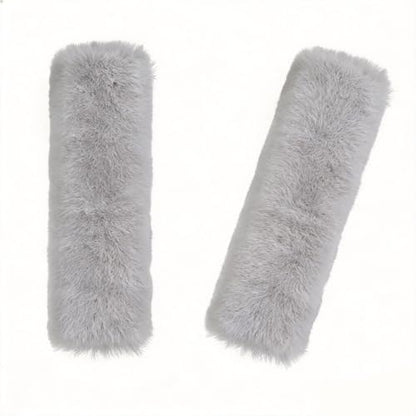 Soft & Cozy Australian Sheepskin Car Seat Belt Covers,2 Pack Fluffy Seatbelt Pads, Genunie Sheepskin Fur Shoulder Straps Cushions for Adults Kids Women and Men (Light Grey) - color: Light Grey