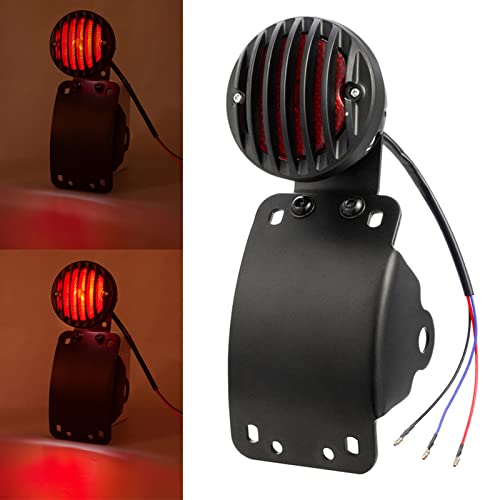 Amazicha 1" Motorcycle LED Tail Brake Light with Bracket, IP67 Waterproof Motorcycle Side Mount License Plate Rear Light Compatible for Harley Sporster Bobber Chopper Yamaha Suzuki Honda Kawasaki - size: 1inch, style: Curved