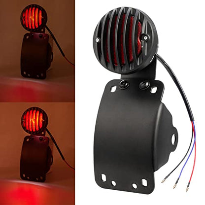Amazicha 1" Motorcycle LED Tail Brake Light with Bracket, IP67 Waterproof Motorcycle Side Mount License Plate Rear Light Compatible for Harley Sporster Bobber Chopper Yamaha Suzuki Honda Kawasaki - size: 1inch, style: Curved