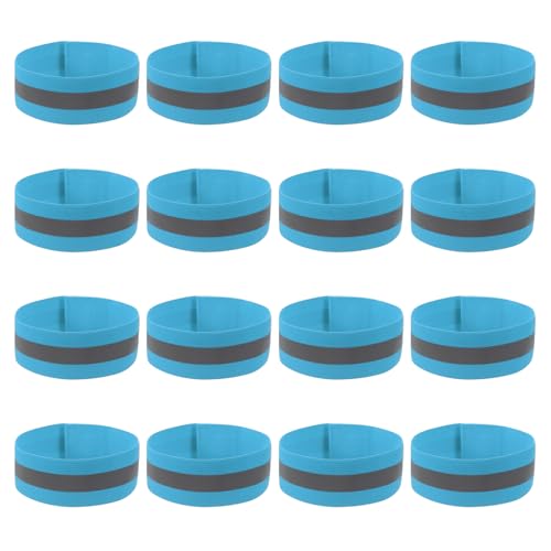 PATIKIL Reflective Bands for Wrist/Arm/Ankle/Leg, High Visibility Reflector Bands, Safety Reflector Tape Straps for Night Running Cycling Walking - color: Sky Blue