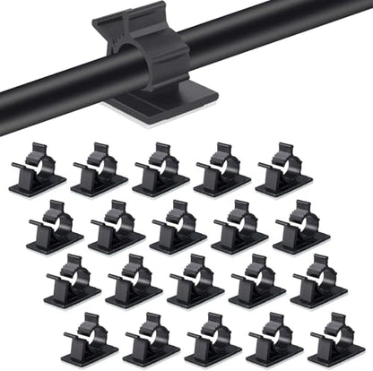 Viaky 30 Pcs Black Cable Wire Clips Adjustable Nylon Wire Holder Adhesive Cable Management Suitable for Maximum Diameter 0.5 inch (12.5mm) Cables - size: 30b-0.5inch