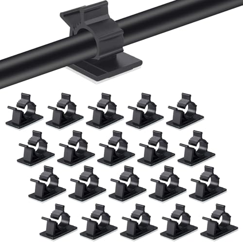 Viaky 30 Pcs Black Cable Wire Clips Adjustable Nylon Wire Holder Adhesive Cable Management Suitable for Maximum Diameter 0.5 inch (12.5mm) Cables - size: 30b-0.5inch