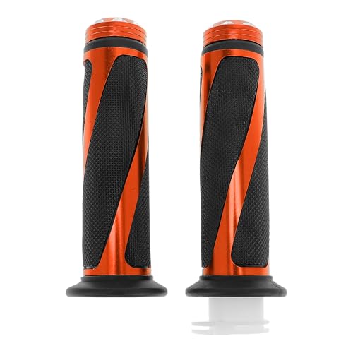 7/8" 22mm 15/16" 24mm Motorcycle Hand Grips Cover Kit Non Slip Aluminum Alloy Rubber Handlebar Grips for Motorcycle Scooter Bicycle ATV Orange - color: Orange