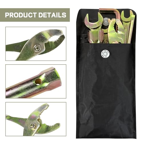 8PCS Motorcycle Repair Tool Kit, Includes Pliers, Double Head Spark Plug Socket, Screwdriver, Wrench, Spanner, Portable Motorcycle Maintenance Tools with Storage Bag, Universal Fit