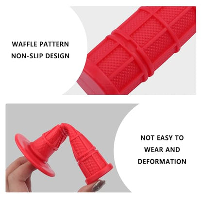 2PCS Motorcycle Grips,Anti-Slip Rubber Dirt Bike Grips with 7/8" Left & 1" Right Compatible with CRF KXF,Universal Motorcycle/Bike Handlebar Grips for Women & Men (Red) - color: Red