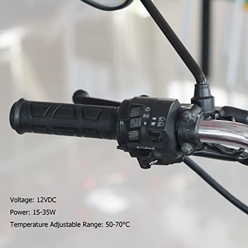 Diydeg Heated Grips for Motorcycle & ATV, 12V Universal 7/8in 22mm, 4 Gear Temperature Control, Electric Hot Heated Warm Hand Grips