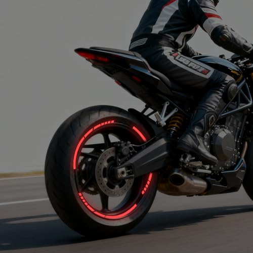 12PCS Reflective Car Wheel Stickers, Night Safety Warning Bicycle Stickers, Anti-Scratch Reflective Rim Decals for Car Motorcycle Cycling Bike (Red) - color: Red