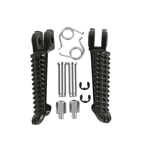 Motorcycle Footpeg Front Footpegs Footrests Fit for Yamaha YZF R6 1999-2012 YZF R1 1998-2014 R6S 2003-2008 - color: Black-Front