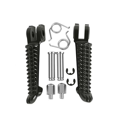 Motorcycle Footpeg Front Footpegs Footrests Fit for Yamaha YZF R6 1999-2012 YZF R1 1998-2014 R6S 2003-2008 - color: Black-Front