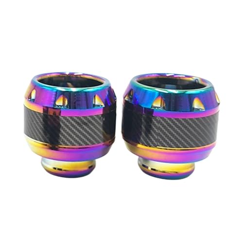 2PCS Burning Titanium Motorcycle Frame Slider Aluminum Front Fork Cup Falling Crush Protector Carbon Fiber for Motorbike Scooter(B) - color: B