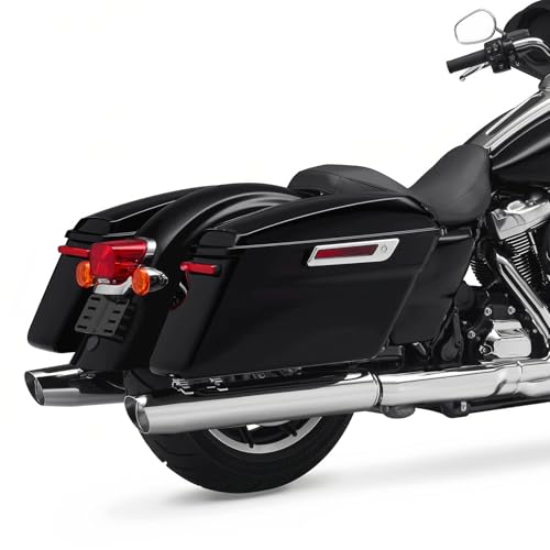 XFMT Motorcycle Hard Saddlebags Vivid Black Saddle Bags Trunk W/Latches For Harley Touring Road King Street Glide Road Glide Electra Glide Ultra Classic 2014-2024 - color: Standard-Vivid Black W/ Chrome Latches