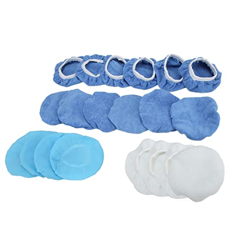 20 Pieces 6 Inch Microfiber Car Polisher Pad Buffing Bonnet Set for Waxing and Polishing Cars, Motorcycles, Ships, Boats