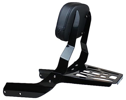 YHMOTO Passenger Sissybar Backrest with Luggage Rack Fits for Honda VTX 1300 1800 N/R/S Models 2002-2008 (Black) - size: Black