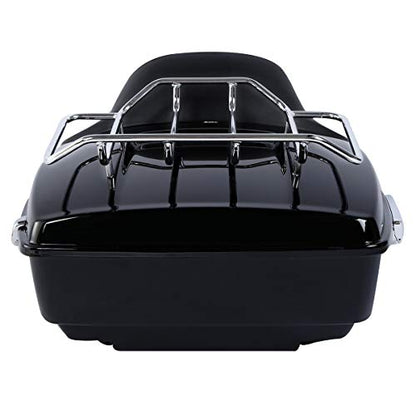 Vivid Black King Tour Luggage Trunk Backrest Mounting Rack Plate Fit for Harley 2014-2025 Touring Electra Glide CVO Street Road Glide Road King - color: Black King Trunk Backrest #02