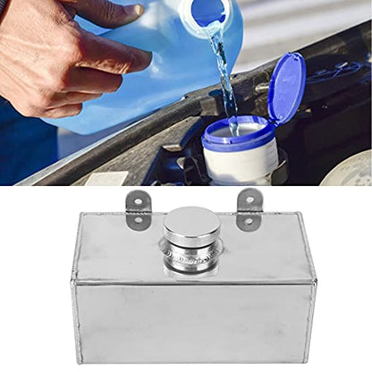 Windscreen Washer Bottle, KIMISS Intercooler Aluminium Welded 2L Polished Intercooler Spray Polished Universal for Car Parts
