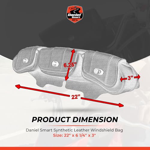 Daniel Smart Motorcycle Windshield Bag for Harley Touring 1996-2013, 3-Pocket Waterproof Windscreen Bag Compatible with Electra Glide, Street Glide FLHX FLH, Trike Models (3-Pockets with Twist Lock) - style: 3-pockets With Twist Lock