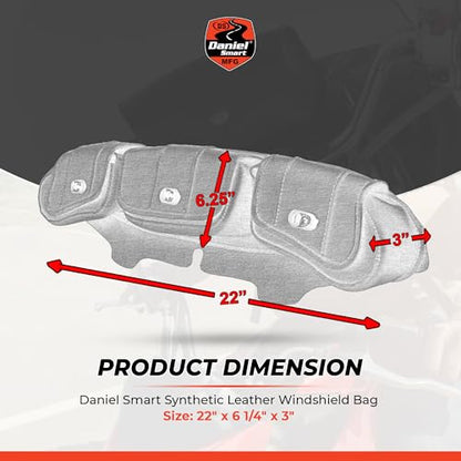 Daniel Smart Motorcycle Windshield Bag for Harley Touring 1996-2013, 3-Pocket Waterproof Windscreen Bag Compatible with Electra Glide, Street Glide FLHX FLH, Trike Models (3-Pockets with Twist Lock) - style: 3-pockets With Twist Lock
