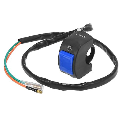 Motoforti DC12V 7/8" 22mm Motorcycle Handlebar Switch Scooter Headlight Toggle Switch with on Off Push Button Blue - color: Blue