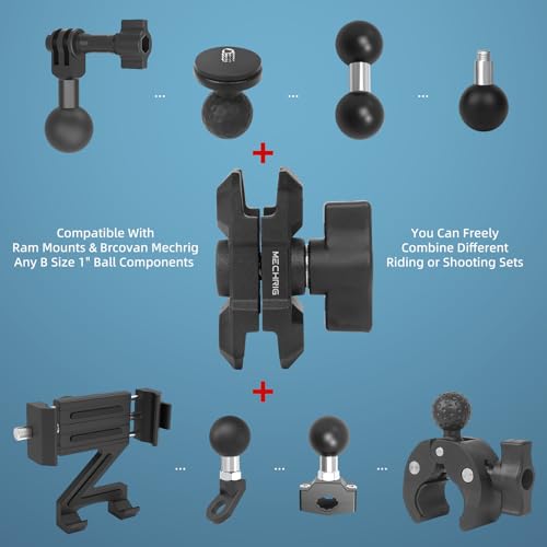 Double Socket Arm,Extension Arm Compatible with Mounts Any B Size 1" Ball Head Components & Bike Motorcycle Car Phone Mount Holder with 1'' Ball Adapter, Aluminum Alloy & Short 2.36", 75001 - size: Small socket arm