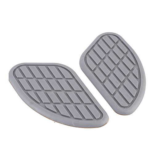 Estink Motorcycle Pad, Pair of Rubber Motorcycle Fuel Traction Pad Protector Vintage Universal Knee Grip Decals Gas Fuel Knee Grip Protector for Motorcycle Decoration (Grey) - color: Grey