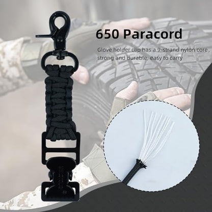 MELOTOUGH Tactical Glove Clip Holder Work Glove Holder Clip for Tactical Backpack, Tool Belt - color: Trigger Hook Blk