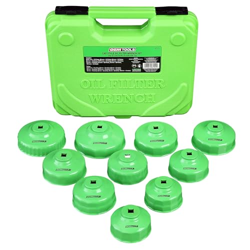 OEMTOOLS 87151 10-Piece Oil Filter Wrench Set, Oil Filter Removal Set Fits 3/8" Ratchet for Efficient Oil Filter Removal, Non-Slip Oil Filter Cup Set Grip, Rust-Resistant - style: 10 Piece Set