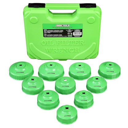 OEMTOOLS 87151 10-Piece Oil Filter Wrench Set, Oil Filter Removal Set Fits 3/8" Ratchet for Efficient Oil Filter Removal, Non-Slip Oil Filter Cup Set Grip, Rust-Resistant - style: 10 Piece Set