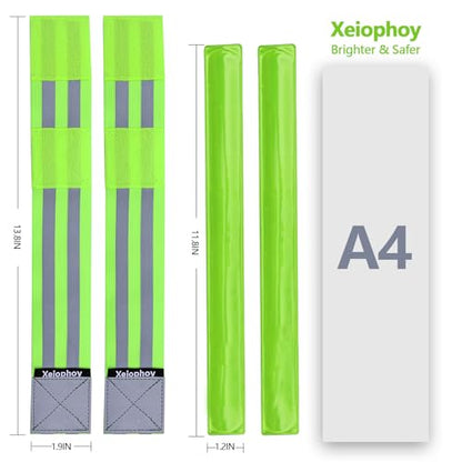 Reflective Band for Night Running Walking, 6 PCS Premium Reflective Bands for Arm/Wrist/Ankle/Leg, High Visibility Reflective Running Gear Adjustable for Men and Women